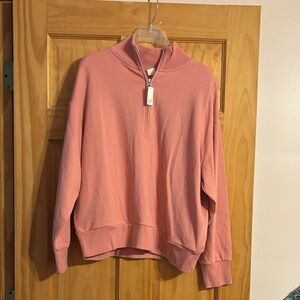 GAP Rose Pink Quarter-Zip Turtleneck Pullover